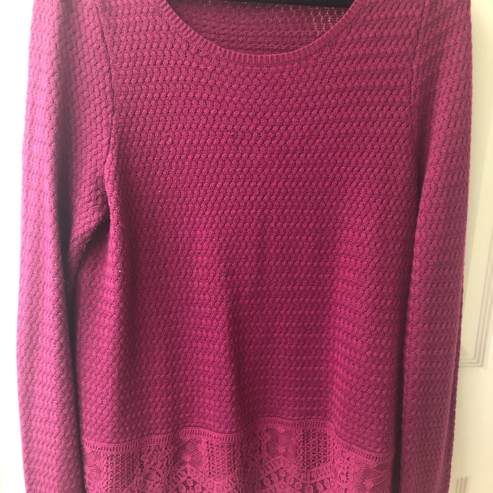 XL Lucky Brand raspberry sweater blouse